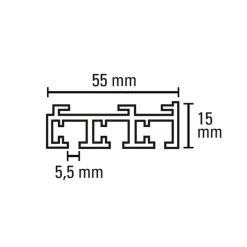 Flächenvorhangschiene 3-läufig 160 cm weiß^Gardinia Clearance