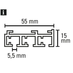Flächenvorhangschiene 3-läufig 210 cm silber^Gardinia Clearance