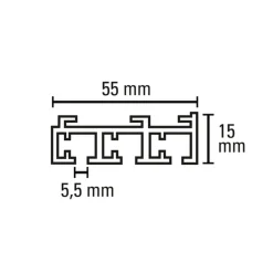 Flächenvorhangschiene 3-läufig 210 cm weiß*Gardinia New