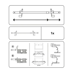 Gardinia Gardinénstange Filigrano Kugel 80-110 cm Durchmesser 8/10 cm weiß