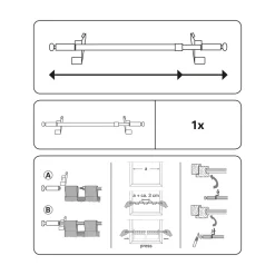 Gardinia Klemmstange Press und Go Filigrano Kugel silber 80-110 cm