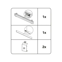 Gardinia Paneelwagen 60 cm mit Beschwerungsprofil silber