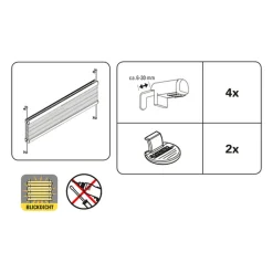 Plissee EasyFix mit 2 Bedienschienen 60 x 130 cm taupe*Gardinia Best