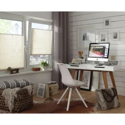 Gardinia Plissee Easyfix mit 2 Bedienschienen 60 x 130 cm creme