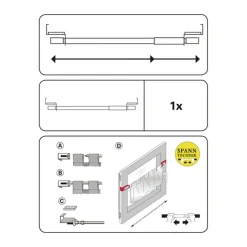 Spannvitrage 120-160 cm Durchmesser 9 mm titan^Gardinia Hot