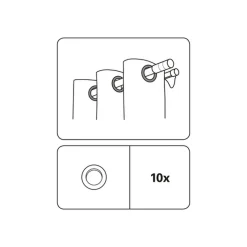Stoffösen klein silber-matt 4,6 / 2,8 cm*Gardinia