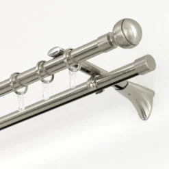 Universal Träger 1- und 2-Lauf für Durchmesser 20 mm 15 cm Edelstahl-optik*Gardinia Outlet