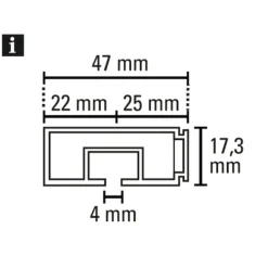 Vorhangschiene GE1 120 cm mit Profil für Blendenbefestigung weiß^Gardinia