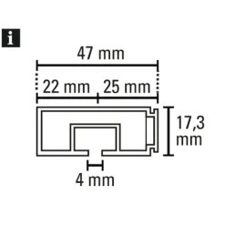 Gardinia Vorhangschiene GE1 180 cm mit Profil für Blendenbefestigung weiß