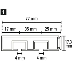 Vorhangschiene GE2 150 cm mit Profil für Blendenbefestigung weiß^Gardinia Online