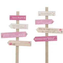 Gartenstab Rosalie Gartenregeln 100 cm rosa/natur 2 Sorten^ Discount