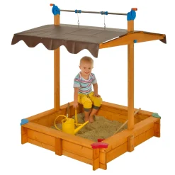 Gaspo Sandkasten Felix 100 x 100 x 120 cm impraegniertes Fichtenholz absenkbares Dach