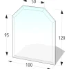 Glasbodenplatte 6-Eck 100 x 120 cm