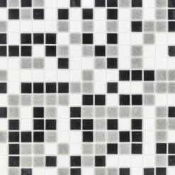 Glasmosaik Black-Grey White 32,7 x 32,7 x 0,4 mm