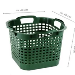 GreenLife Uni-Korb 25 kg, 3 Stück, drehstapelbar, grau