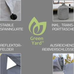 GreenYard Wohnmobil Schutzhülle mit Reflektoren Größe XL 870 x 235 x 275cm