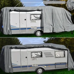 GreenYard Wohnwagen Abdeckplane mit Reflektoren Gr. S 460 x 250 x 220 cm