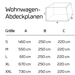 GreenYard Wohnwagen Abdeckplane mit Reflektoren Gr. S 460 x 250 x 220 cm