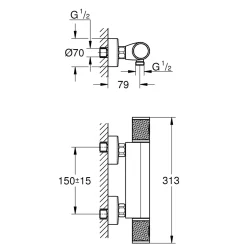 Brausethermostat Precision Feel chrom 31,3 cm*Grohe Best