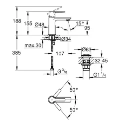 Grohe Einhand-Waschtischbatterie Lineare XS-Size chrom