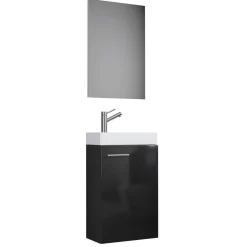 Gäste-Waschplatz Slito mit Spiegel schwarz*VCM Sale