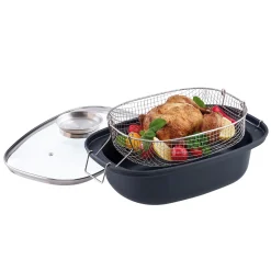 Aromabräter 39 x 25cm mit Drahteinsatz 4L*GSW