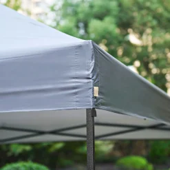 Faltpavillon LxBxH 367 x 366 x 340 cm Farbe grau Stahlrahmen Überzug aus Polyester^Haveson Outlet