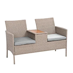 Haveson Gartenbank Paris 2-Sitzer mit Mitteltisch