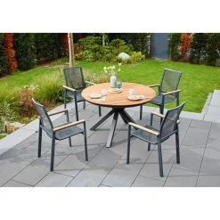 Haveson Gartentisch Rondo Teakholz