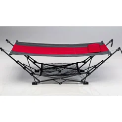 Hängematte Pack-n-Go faltbar 234 x 122 x 10 cm grau/rot*Haveson New