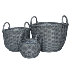 Pflanzkorb Salix M Durchmesser 31 x 32 cm dunklegrau^Haveson Sale