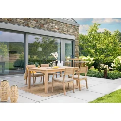 Stapelsessel Mykonos Akazienholz 58 x 84 x 58 cm hellgrau*Haveson Best