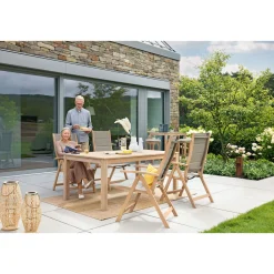 Stapelsessel Mykonos Akazienholz 58 x 84 x 58 cm hellgrau*Haveson Best