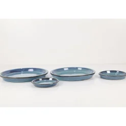 Haveson Untersetzer Feine Rille Durchmesser 27 cm türkis glasiert