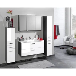 Waschtisch 100 graphitgrau-weiß Hochglanz 2 Auszüge^HELD Clearance