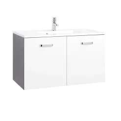 Waschtisch 90 graphitgrau-weiß Hochglanz 2 Türen*HELD Best