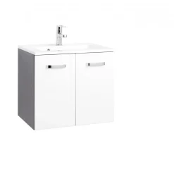 Waschtisch 60 graphtigrau-weiß Hochglanz 2 Türen*HELD Hot