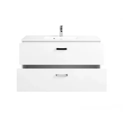 Waschtisch 100 weiß Hochglanz 2 Ausz&uumlge*HELD Discount