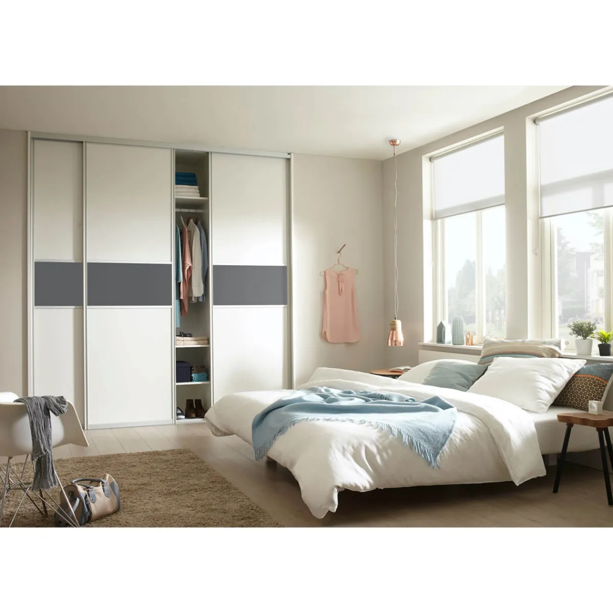 Studio-Schiebetür mit Aluminiumrahmen auf Maß als Schrank- / Nischentür^Hibitaro Hot