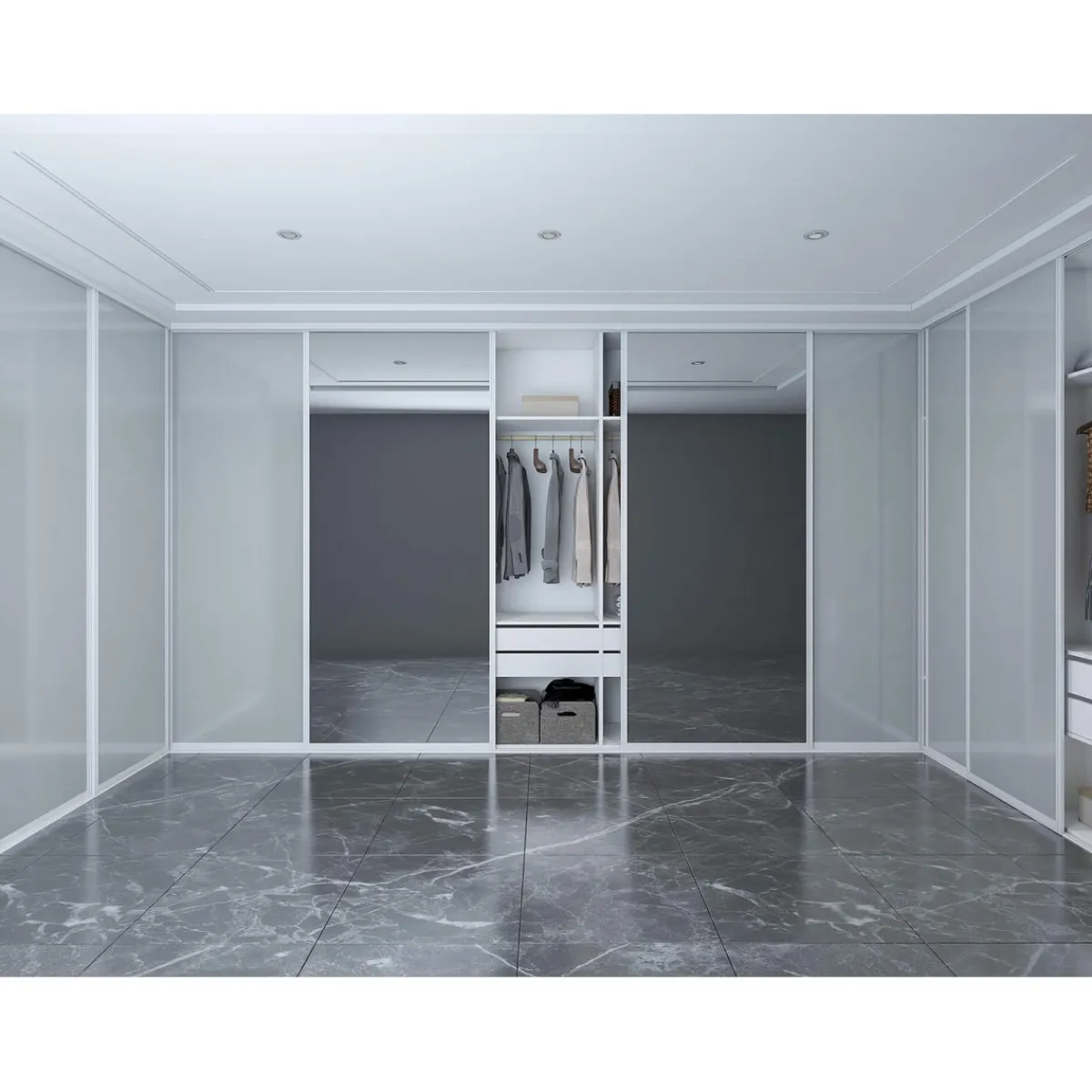 Studio-Schiebetür mit Aluminiumrahmen auf Maß als Schrank- / Nischentür^Hibitaro Hot