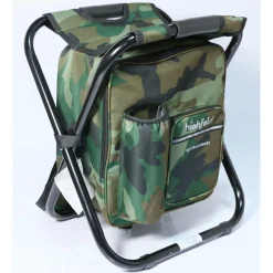 highfeld Camping Stuhl mit Rucksack & Kühlfach camouflage