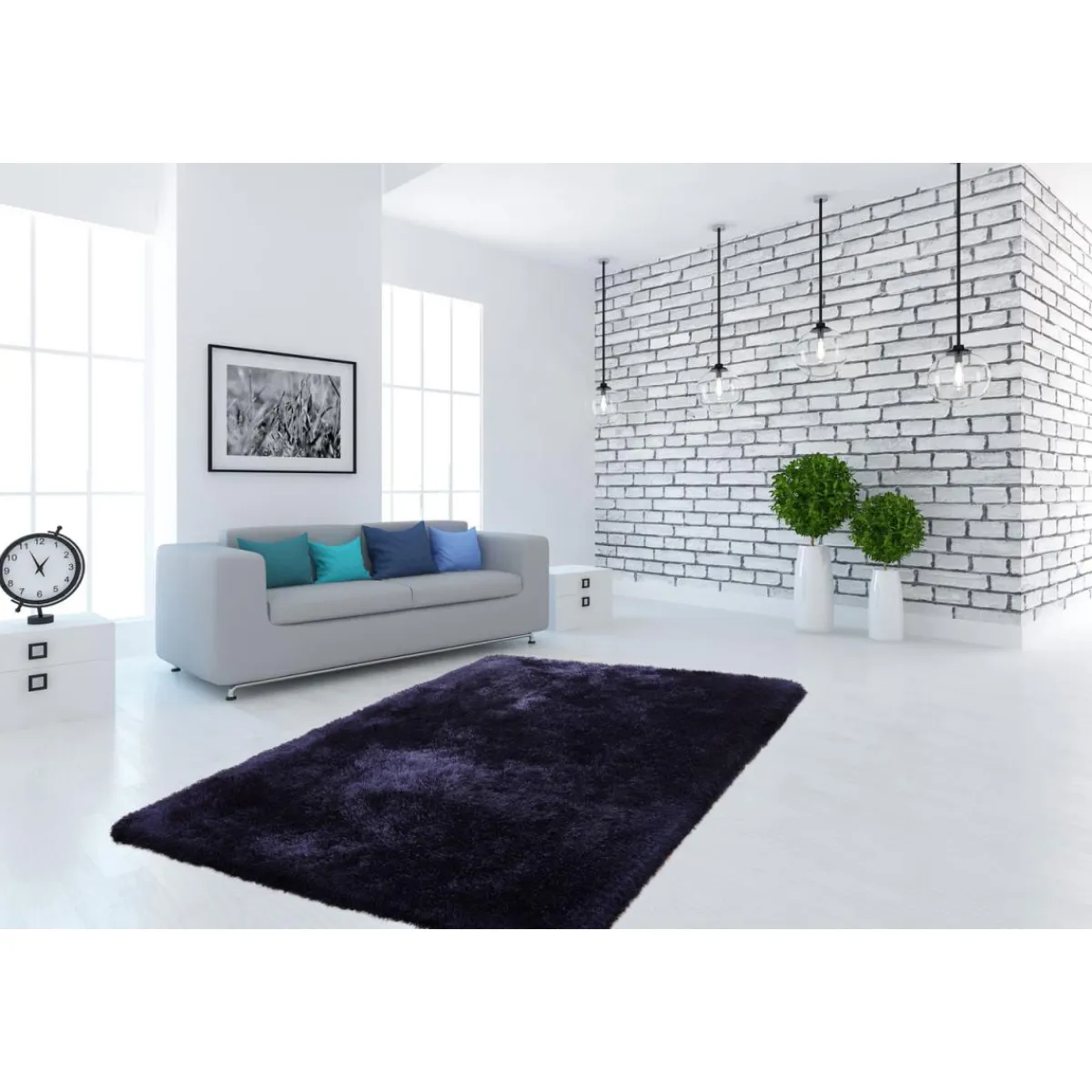 Hochflorteppich „Cosy 410 Blau“, 200x290cm^ Discount