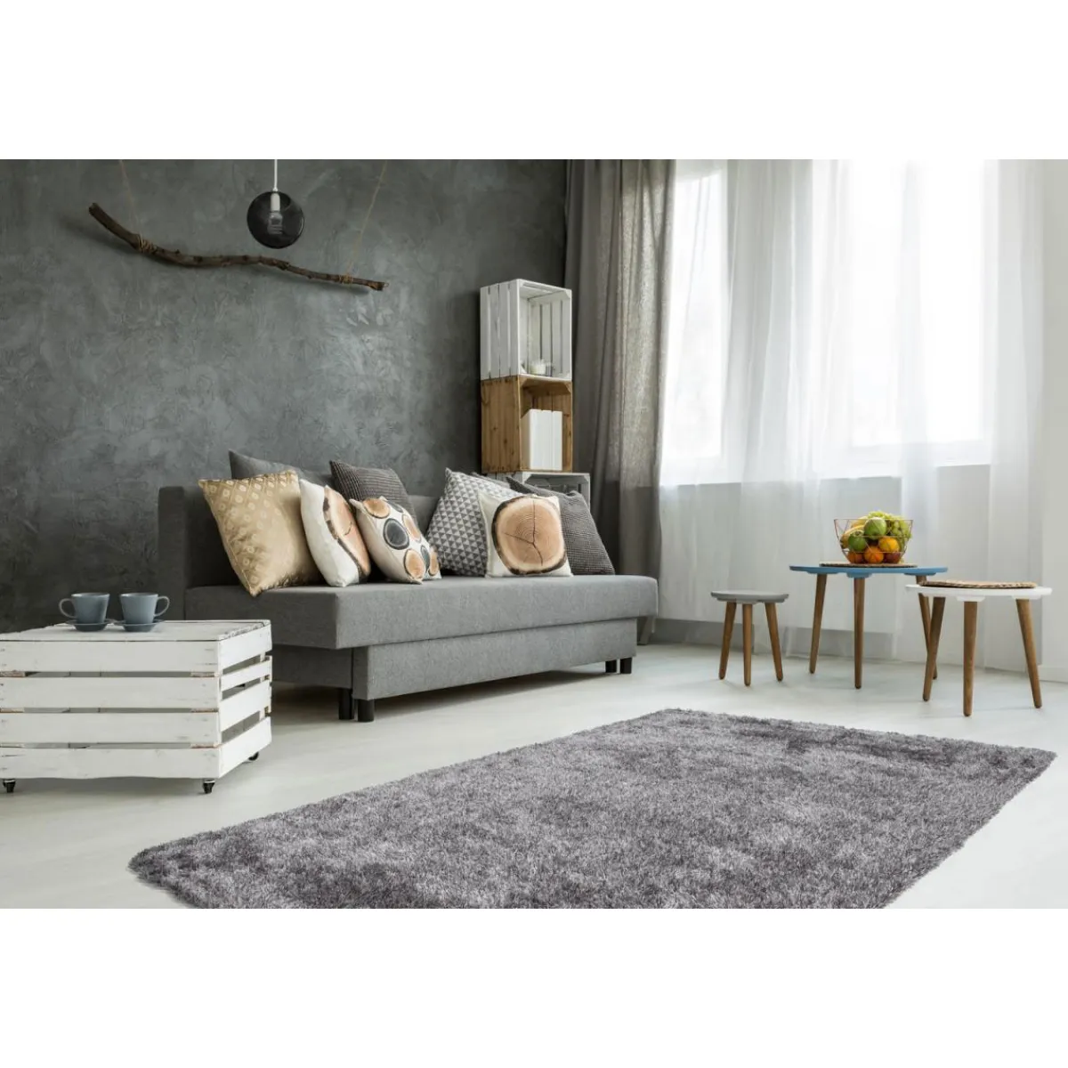 Hochflorteppich „Diamond 700 Grau/Weiß“, 80x150cm* Outlet