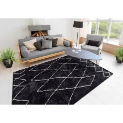 Hochflorteppich „Orlando 425“, Anthrazit, 200x290 cm