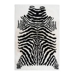 Hochflorteppich „Rabbit Animal 400“, schwarz/weiß