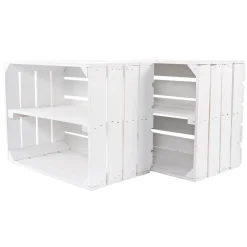 Holzkiste mit Brett weiß 50 x 40 x 30 cm