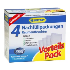 Humydry Nachfüllpack Raumentfeuchter PREMIUM 4 x 1000g