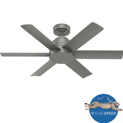 Hunter Deckenenventilator Kennicott 112 cm mattes silber*Hunter Fan Online