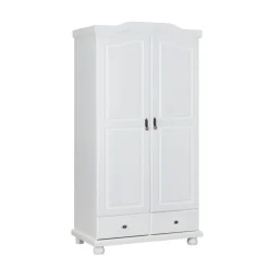 Bauernschrank „Reutte“, weiß, 2-trg., mit 2 Schubladen, 104x198x56 cm^Inter Link New