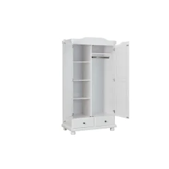 Bauernschrank „Reutte“, weiß, 2-trg., mit 2 Schubladen, 104x198x56 cm^Inter Link New